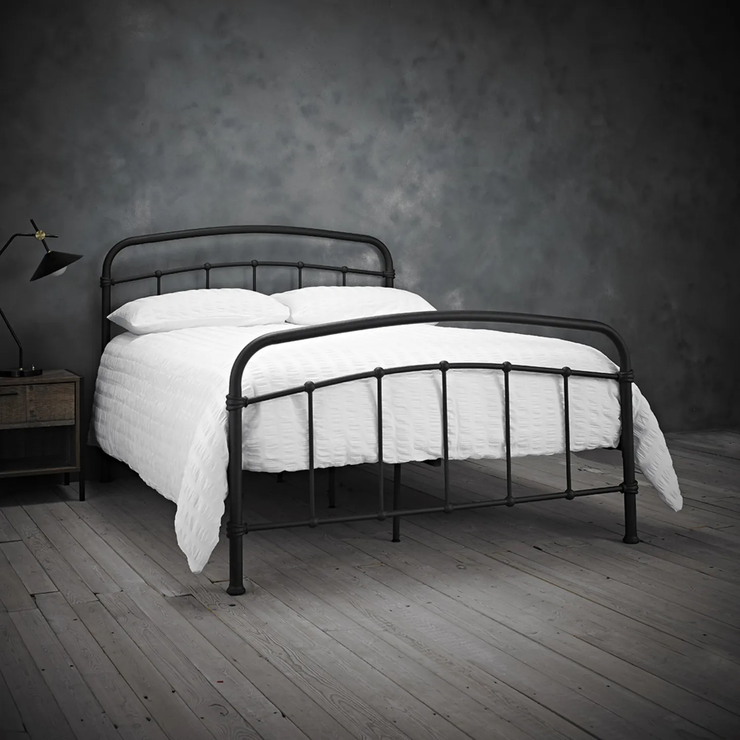 Industrial Style Black Metal 5ft King Size 150cm Bedstead