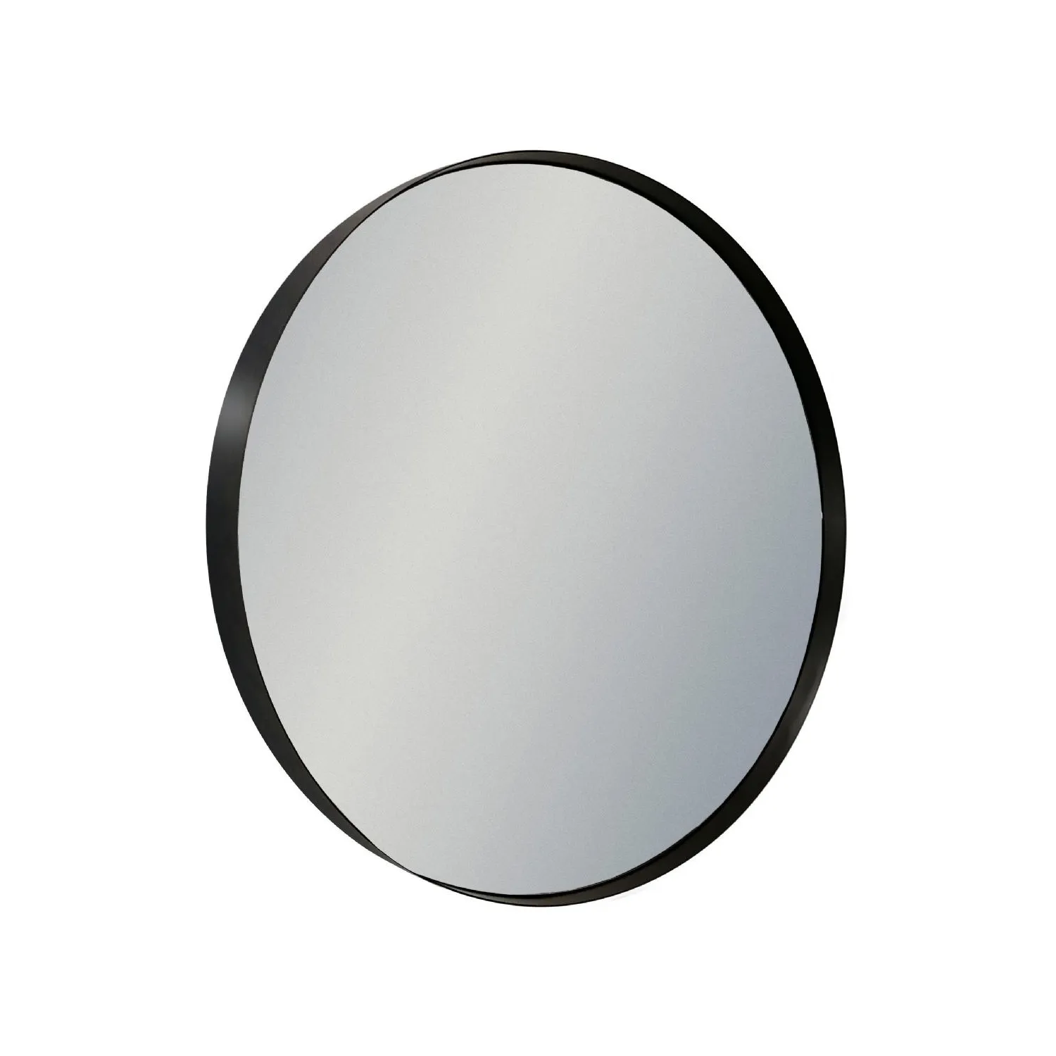 Large Round Matt Black Steel Framed Wall Mirror