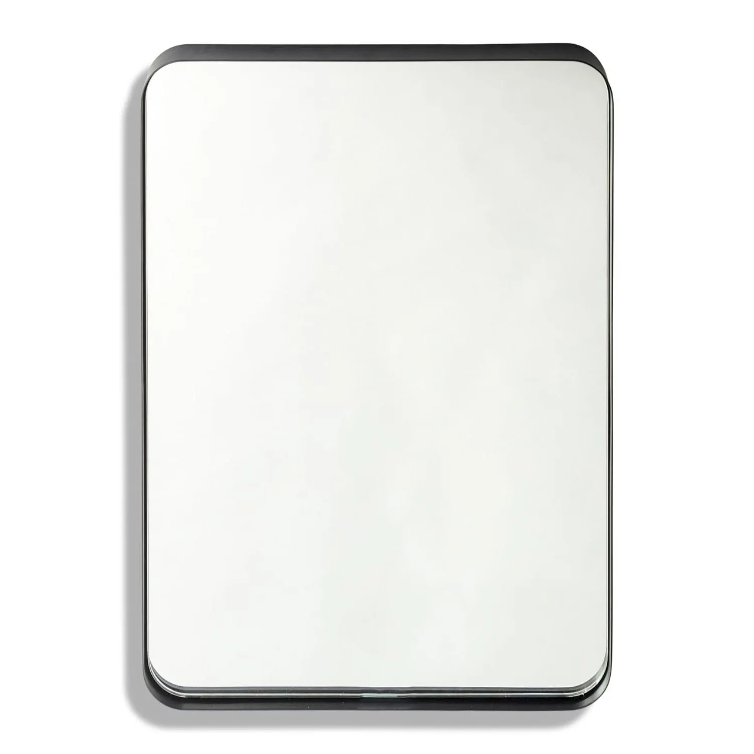 Large Rectangular Matt Black Steel Framed Mirror