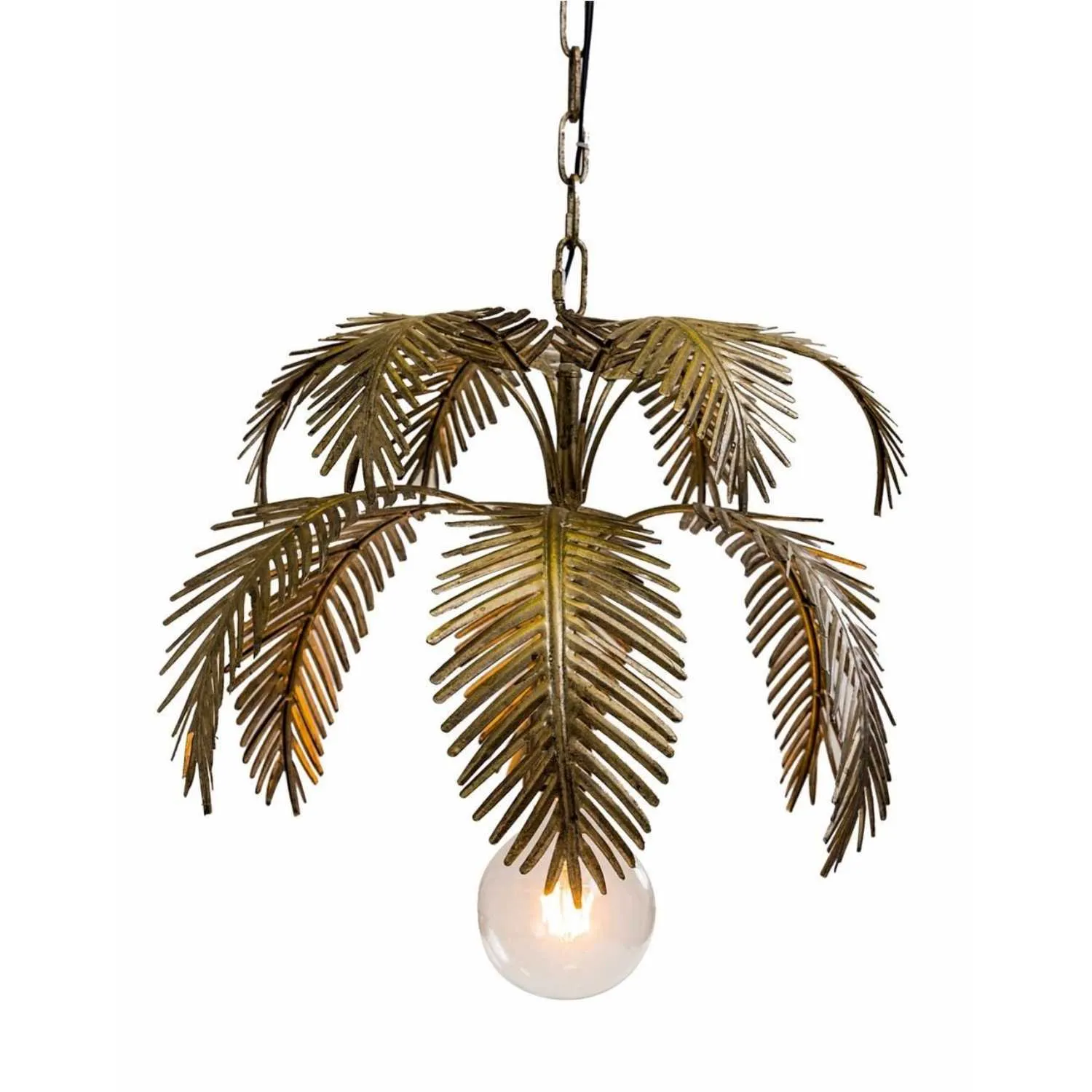 Gold Metal Fern Leaf Chandelier Pendant Ceiling Light