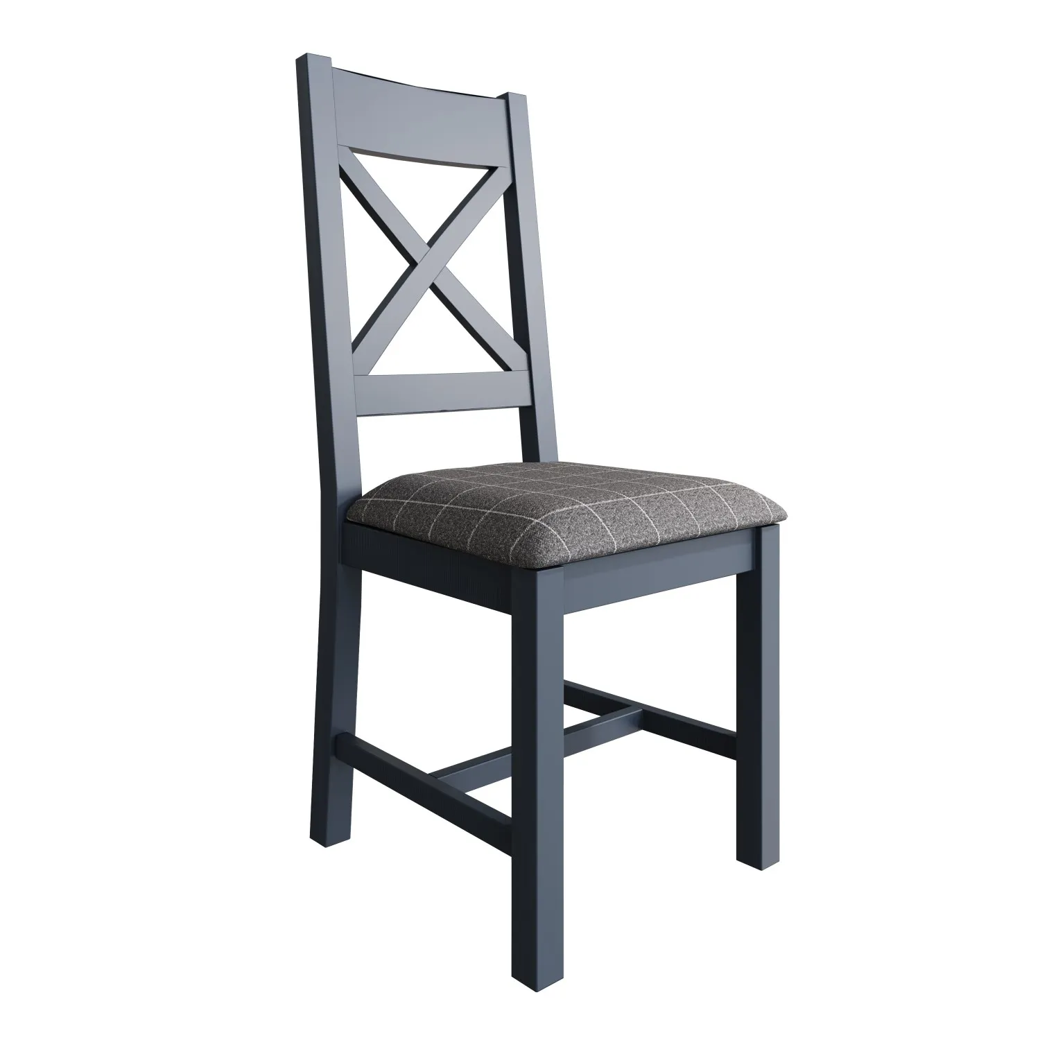 Cross Back Dining Chair Grey Check