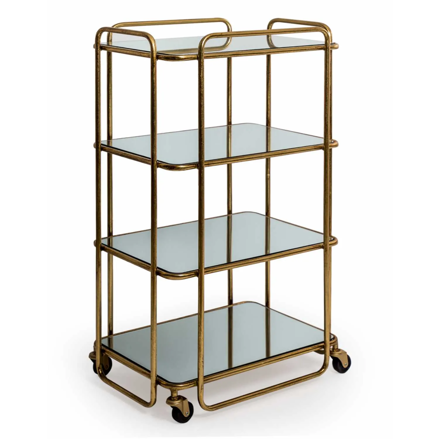 Gold Bronze Leaf Metal Drinks Trolley