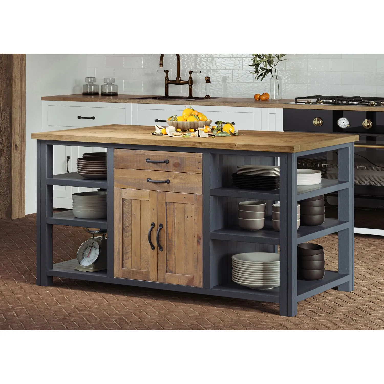 Splash of Blue Kitchen Island