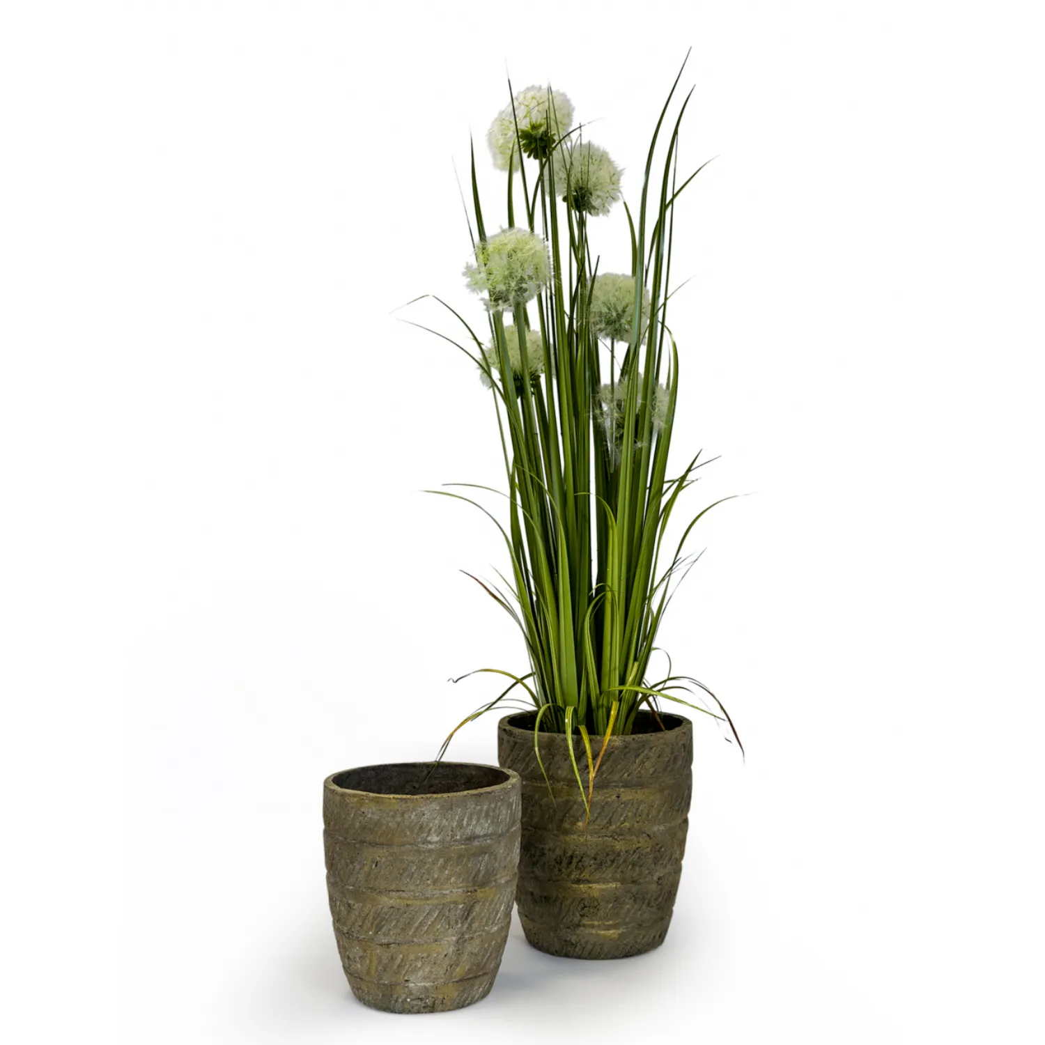 Antiqued Gold Set of 2 Garden Planters