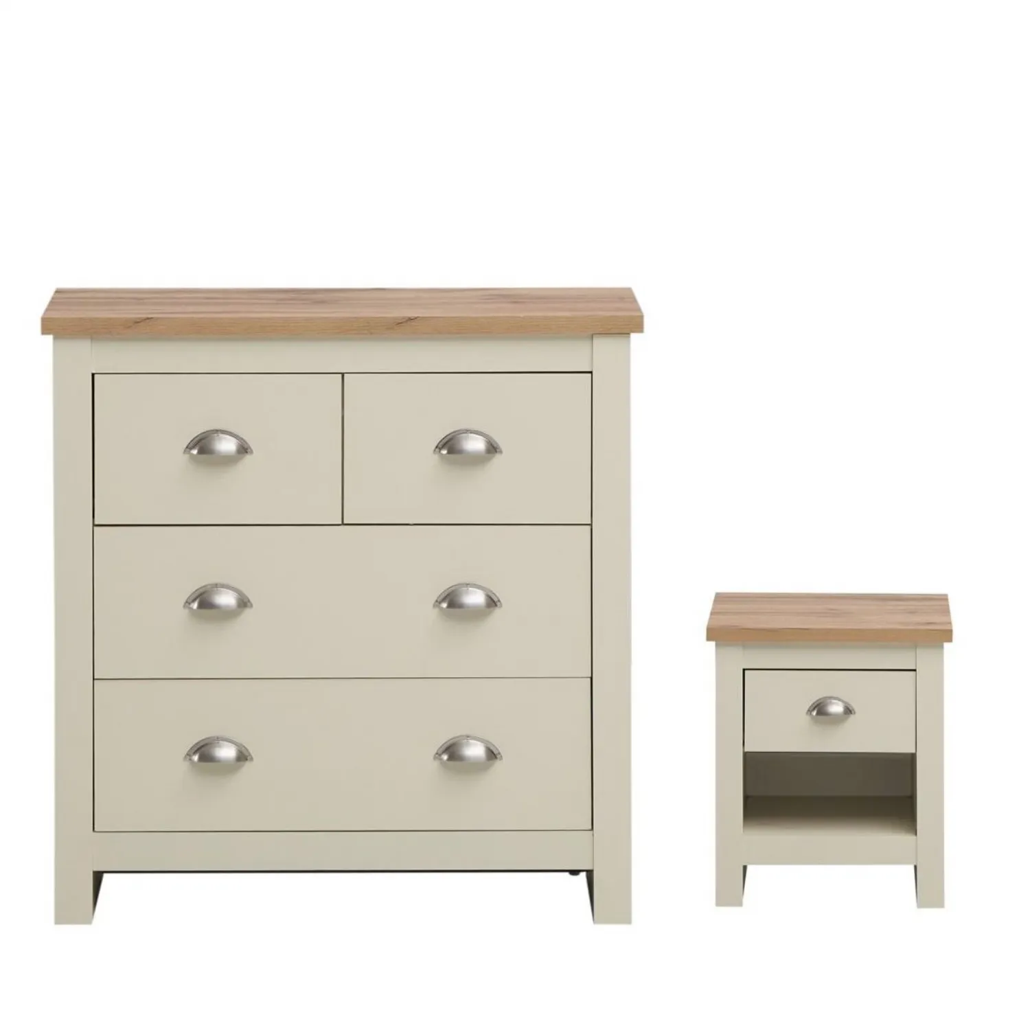 2 Piece Bedroom Set (2+2 Chest, 1 Drawer Bedside)