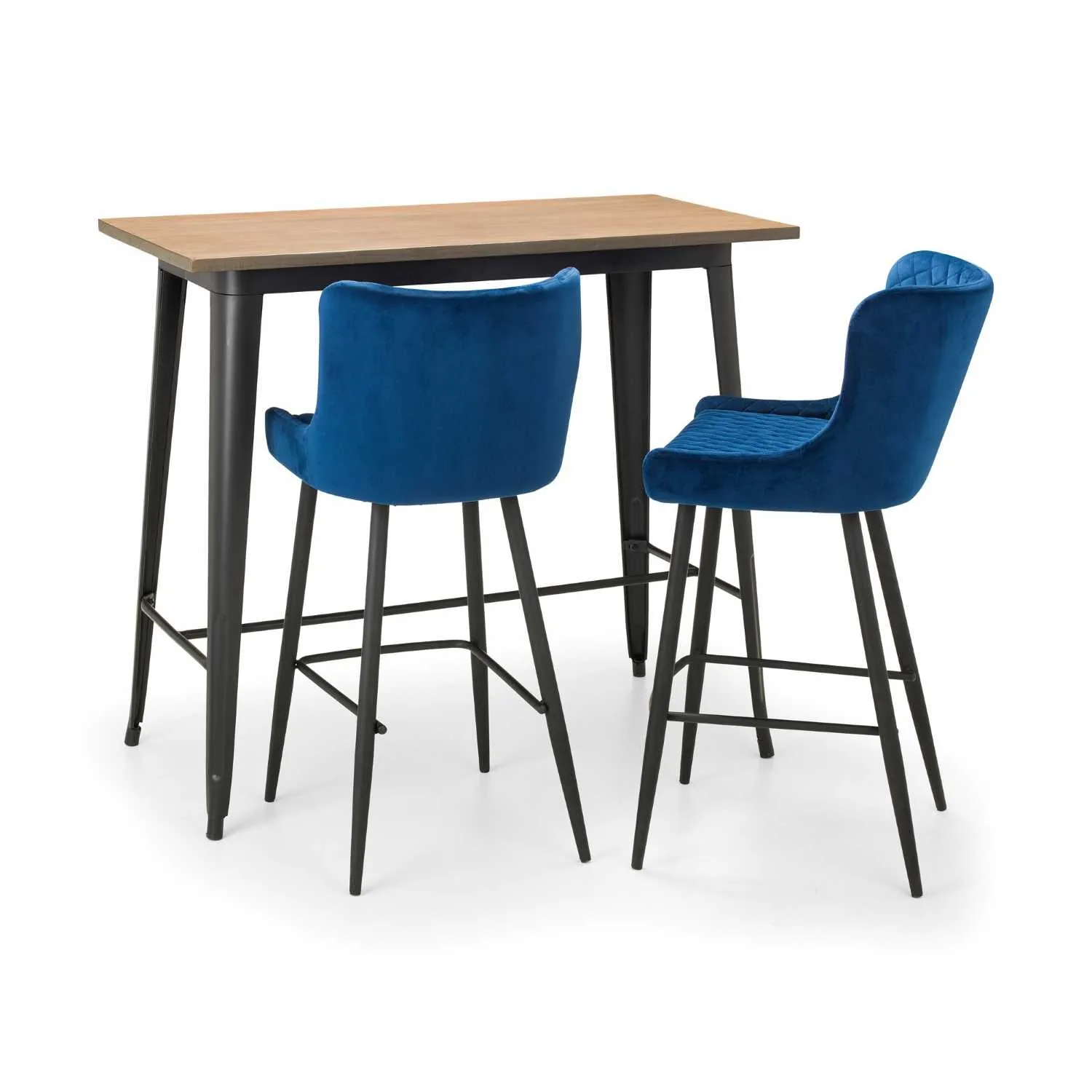 Luxe Velvet Bar Stool Blue