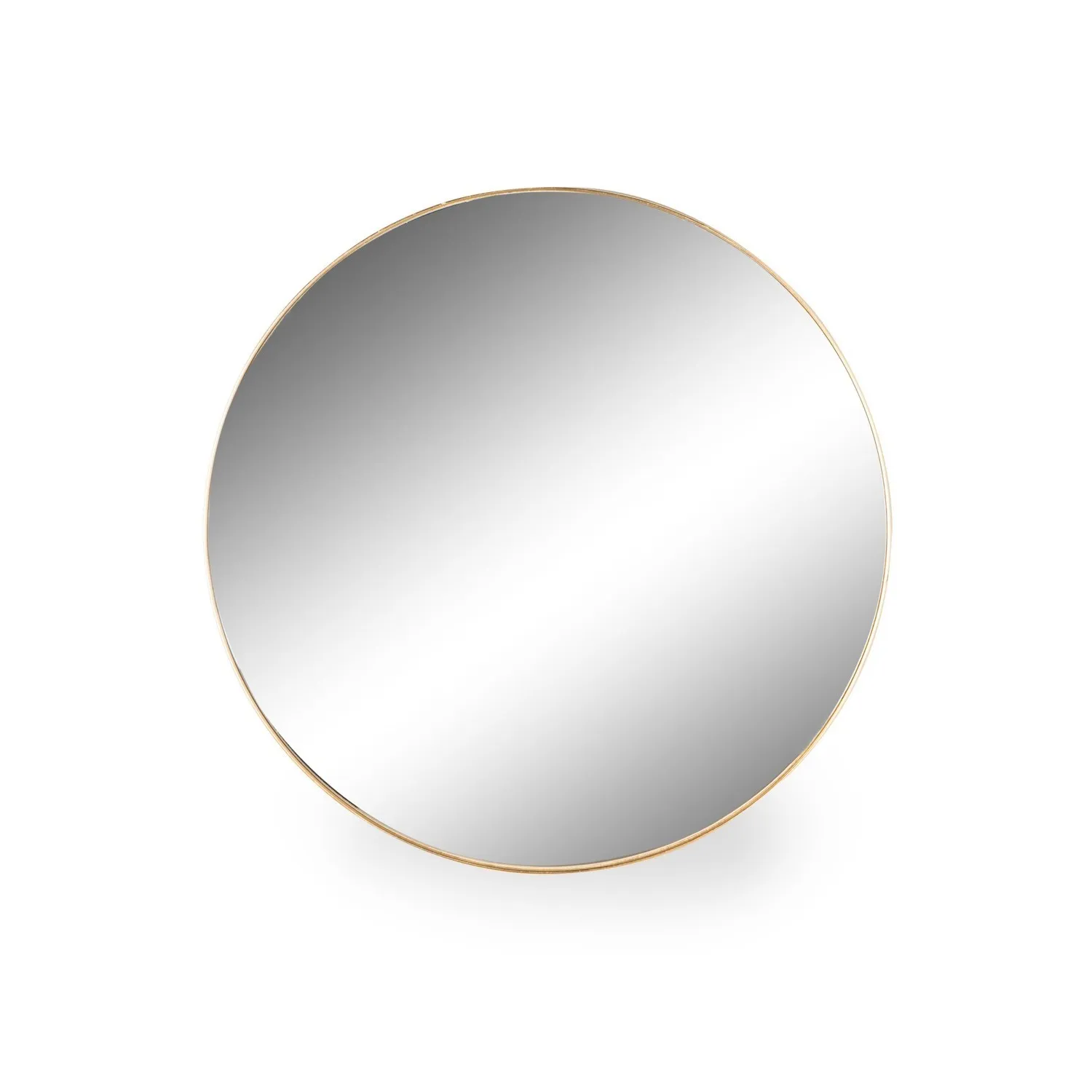 Large Gold Round Thin Frame Wall Mirror 90cm Diameter