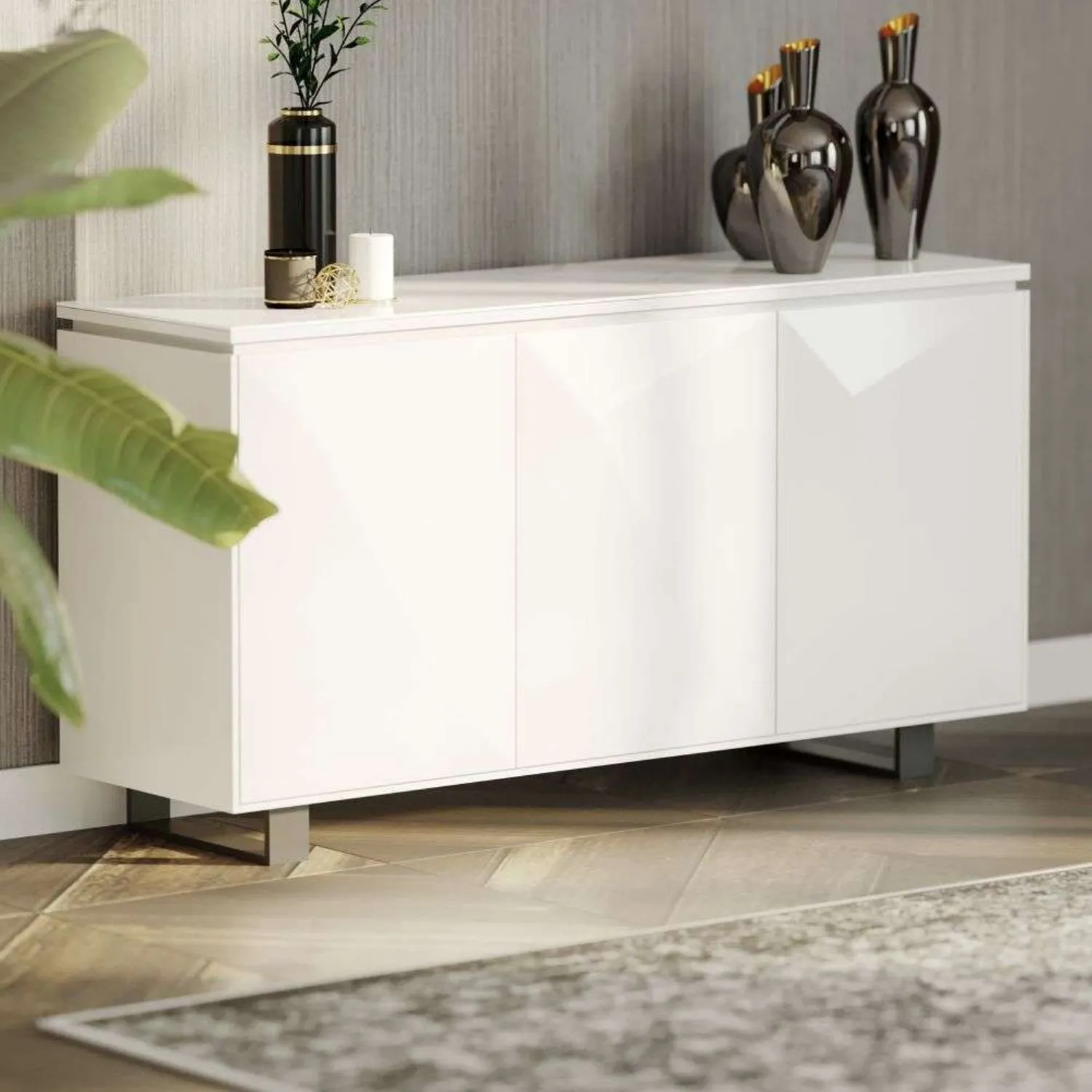 BE Dining Grey 3 Door Sideboard