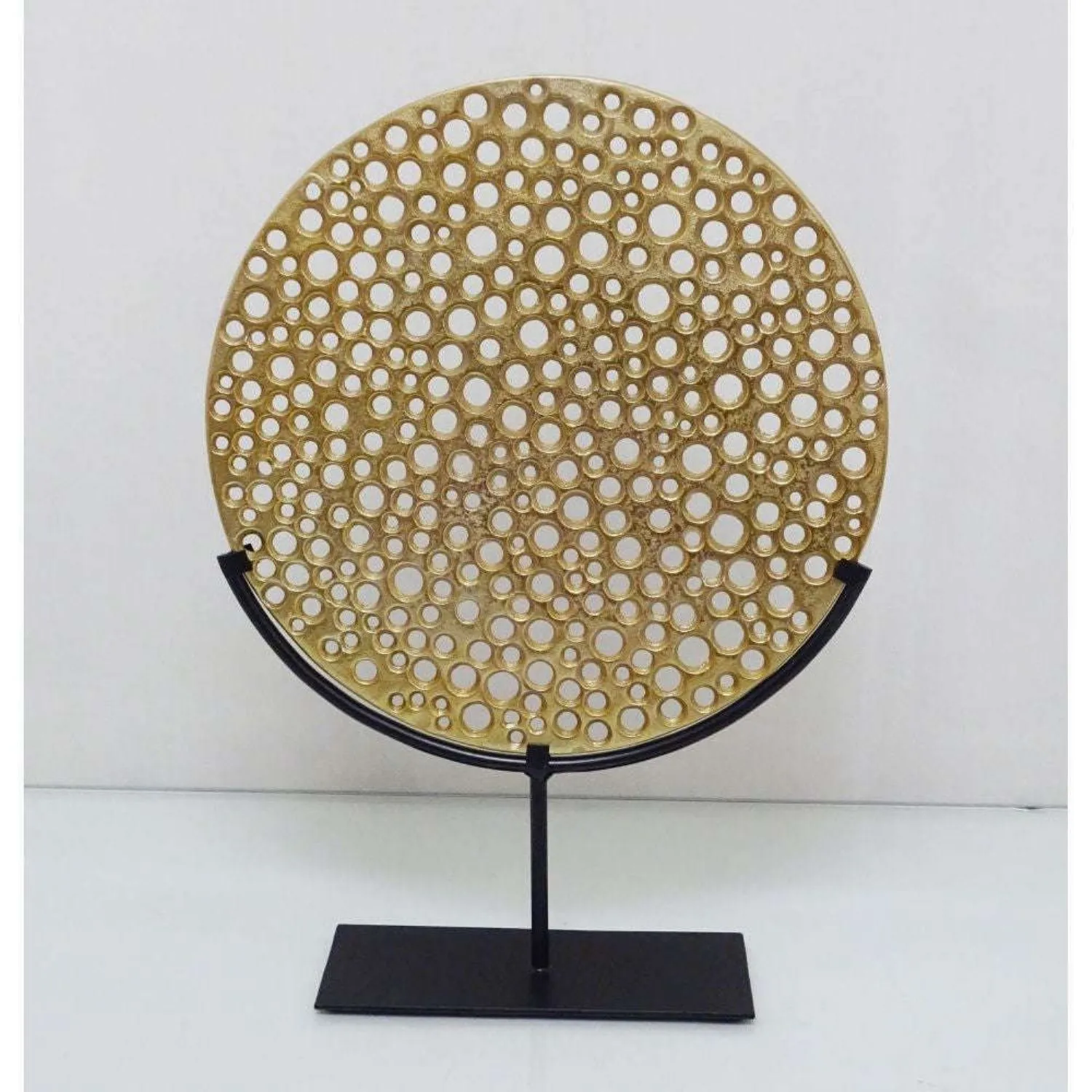 Mint Homeware Small Round Sculpture on Base Gold And Black