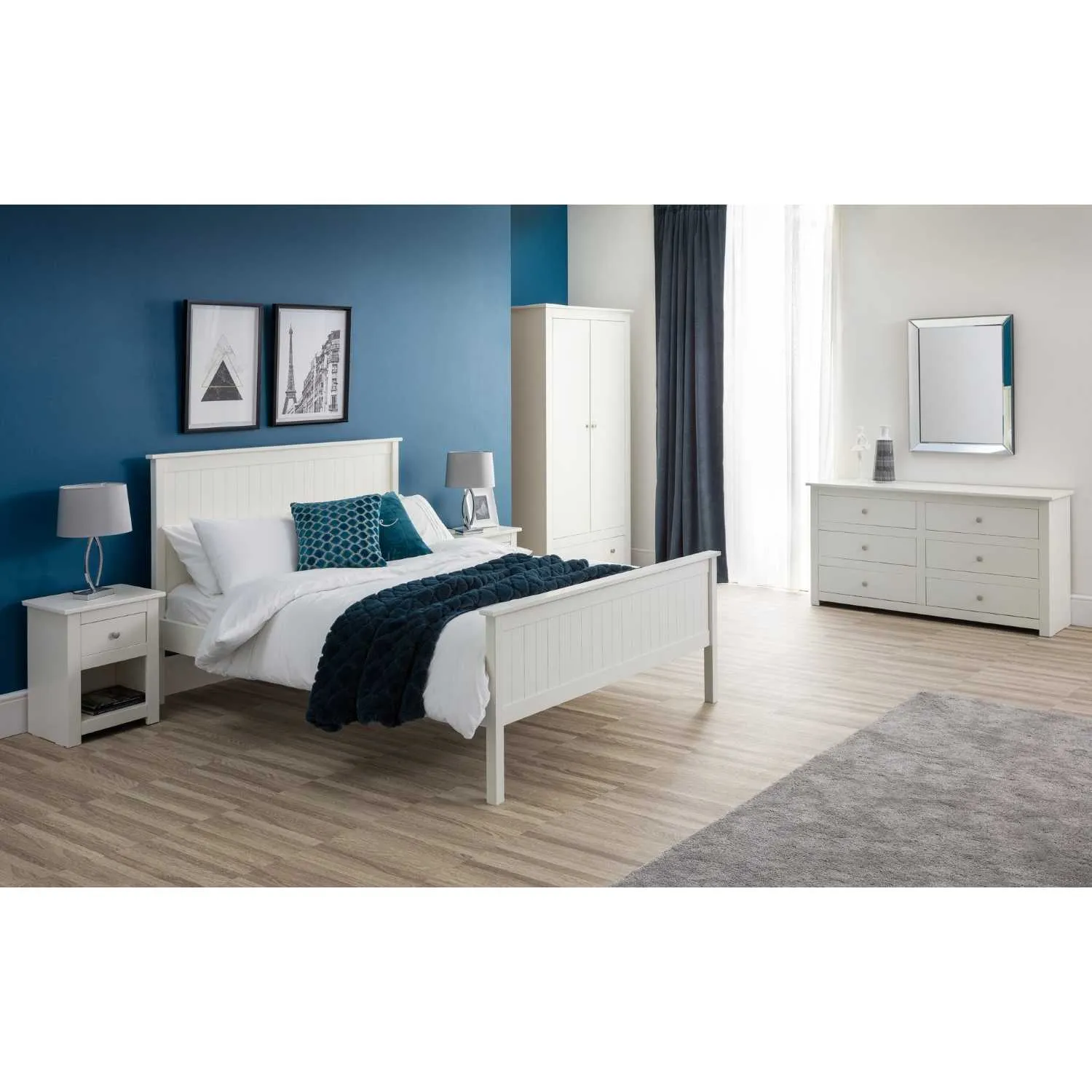 Maine 135cm Bed Surf White