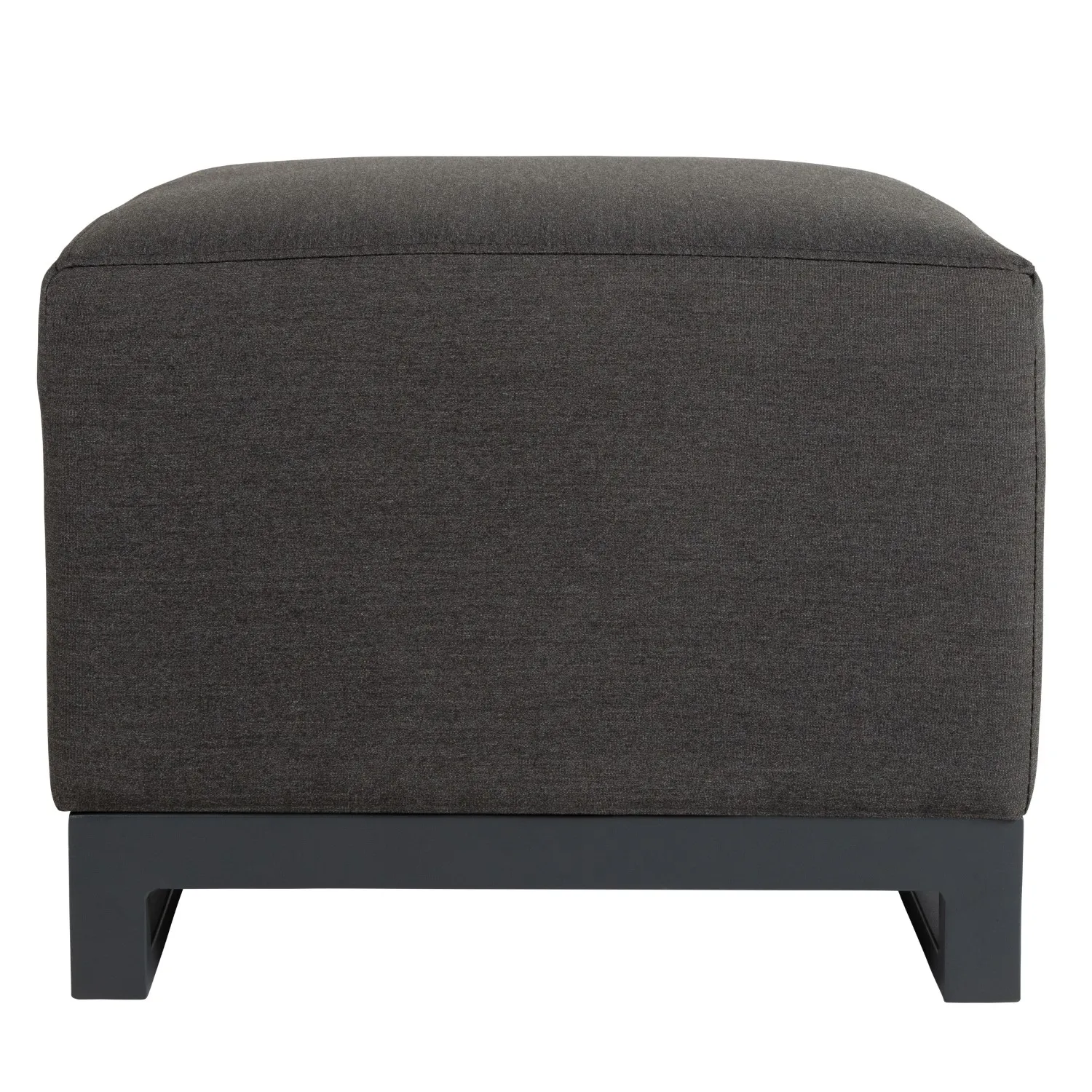 Dark Grey Fabric Small Footstool Garden Outdoor Seating