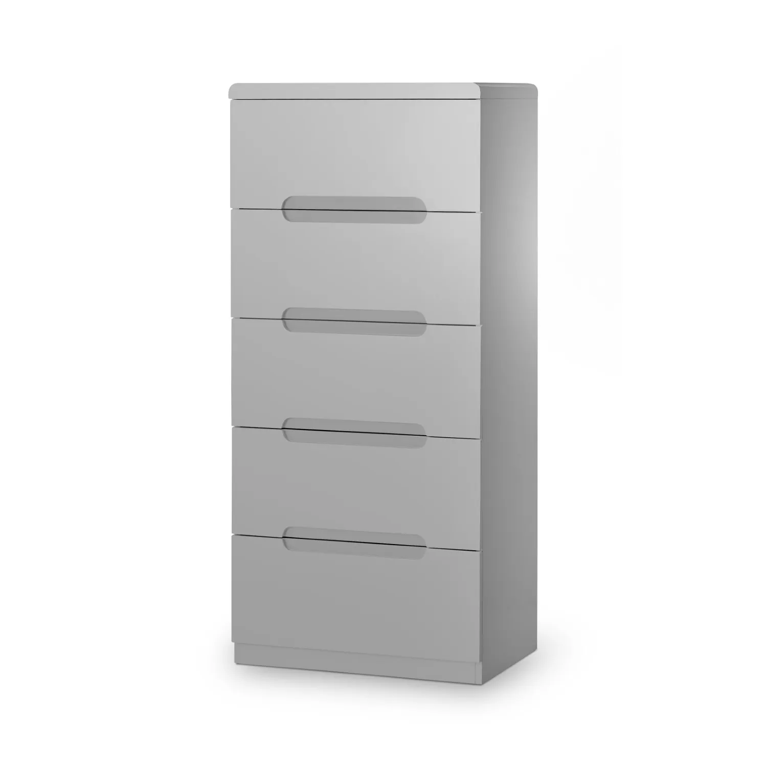 Manhattan 5 Drawer Narrow Chest Grey