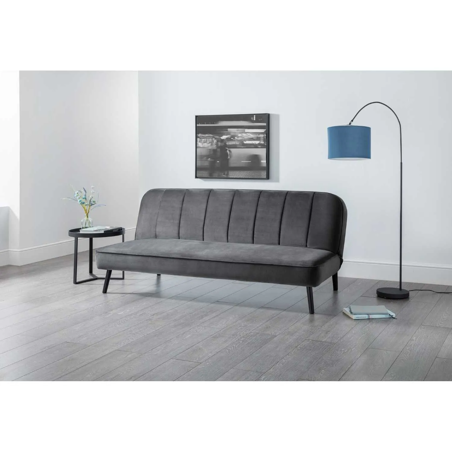 Miro Curved Back Sofabed Grey Velvet