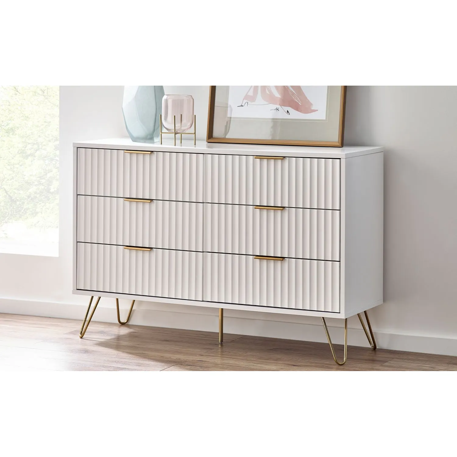 Murano 6 Drawer Chest Matt White