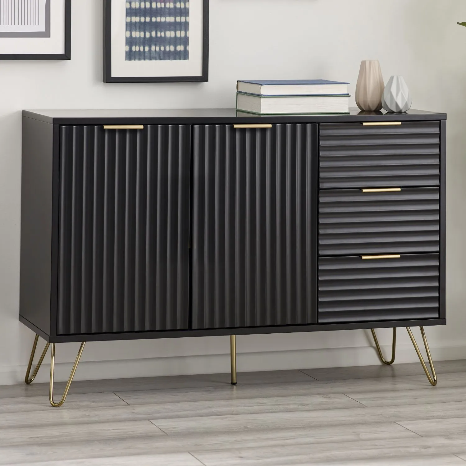 Murano Large Sideboard Matt Black