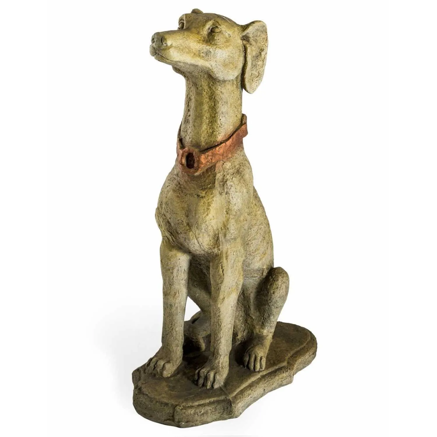 Large Rustic Stone Outdoor Dog Statue