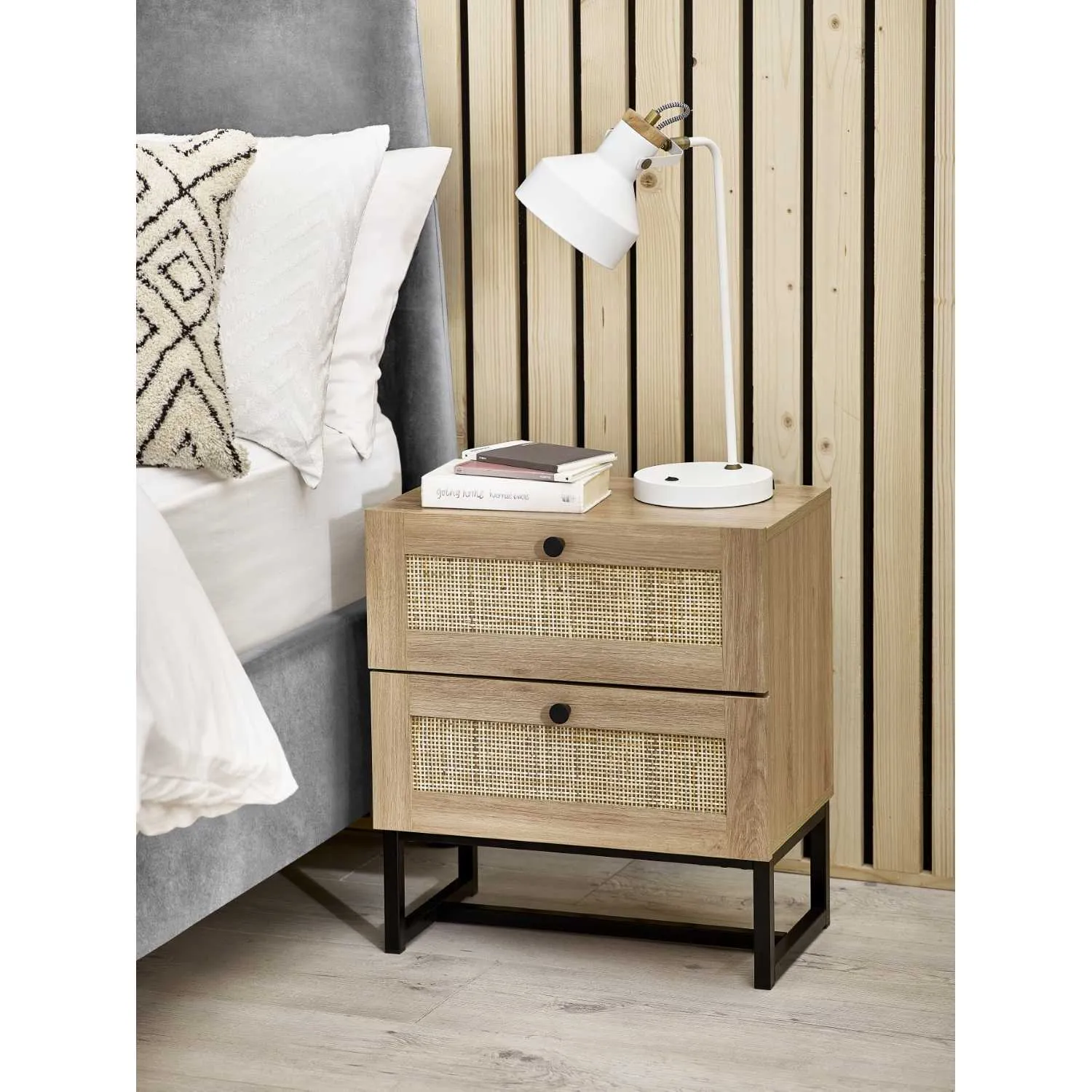 Padstow 2 Drawer Bedside Oak