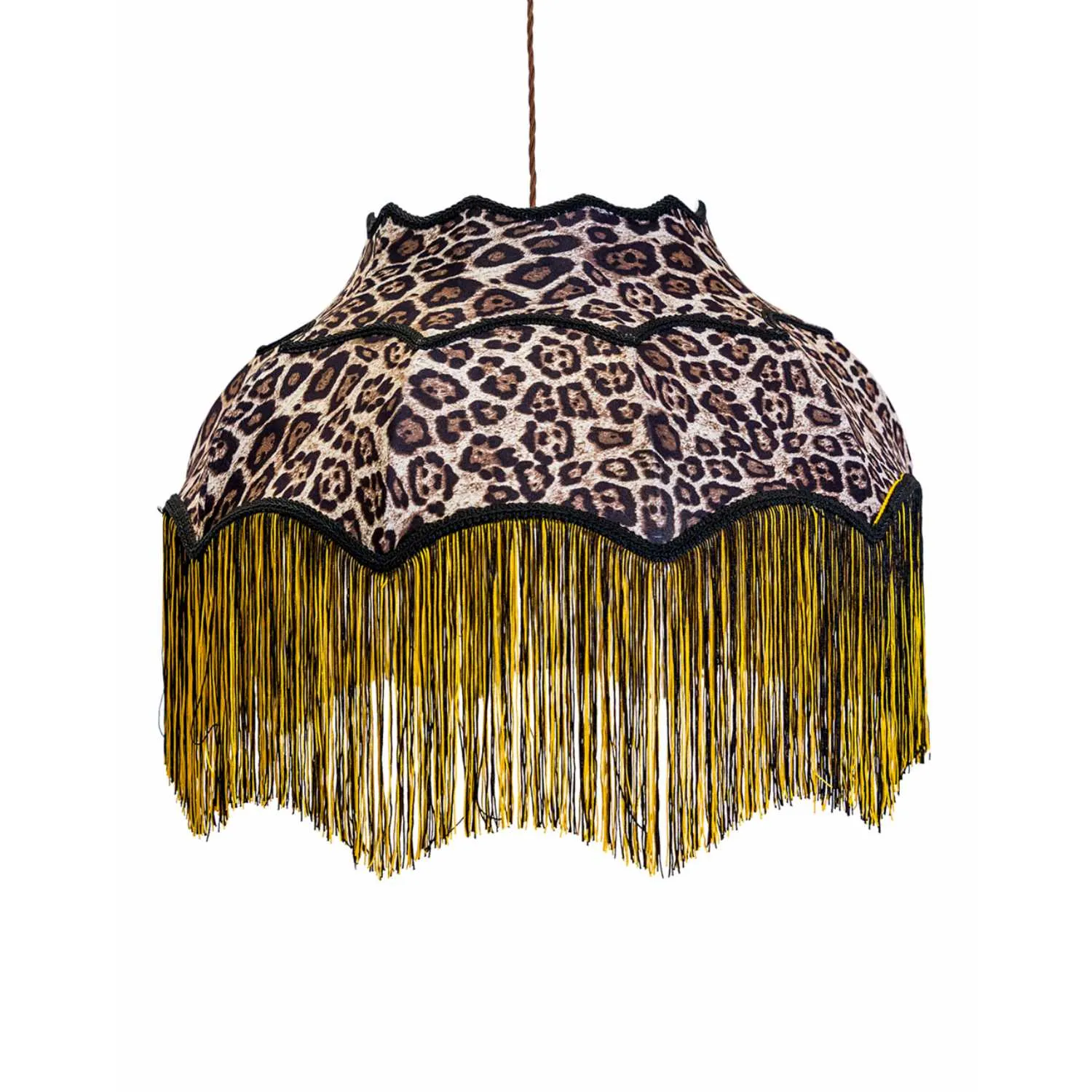 Large Animal Print Frilled Lamp Shade