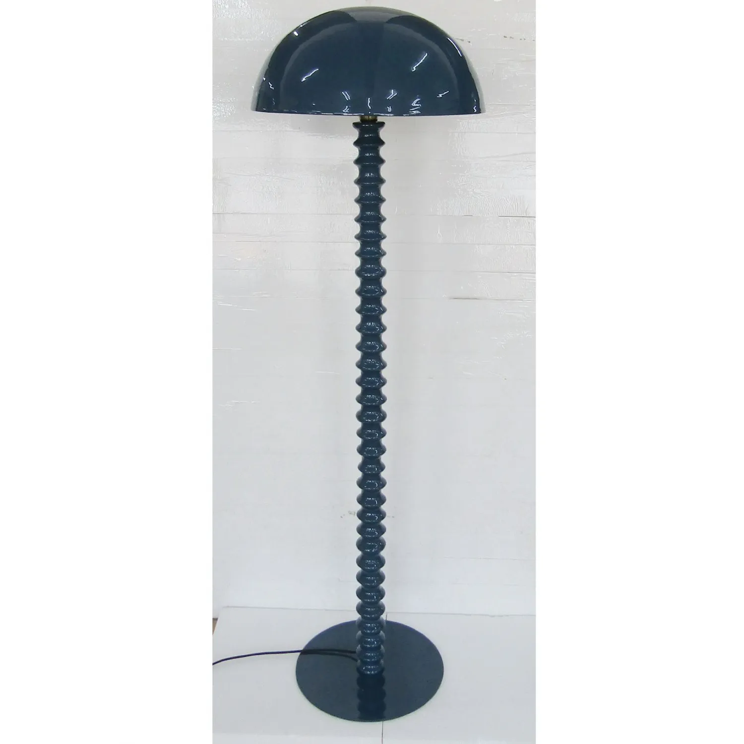 Indigo Ribbed Floor Lamp