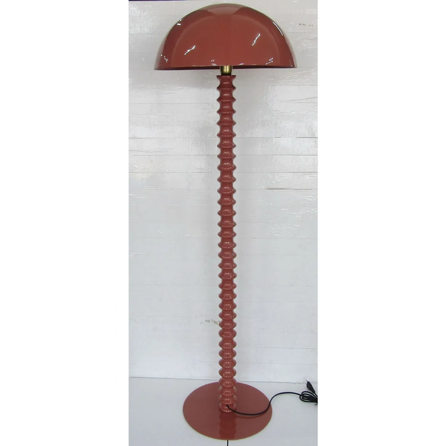 Terracotta Pink Ribbed Floor Lamp