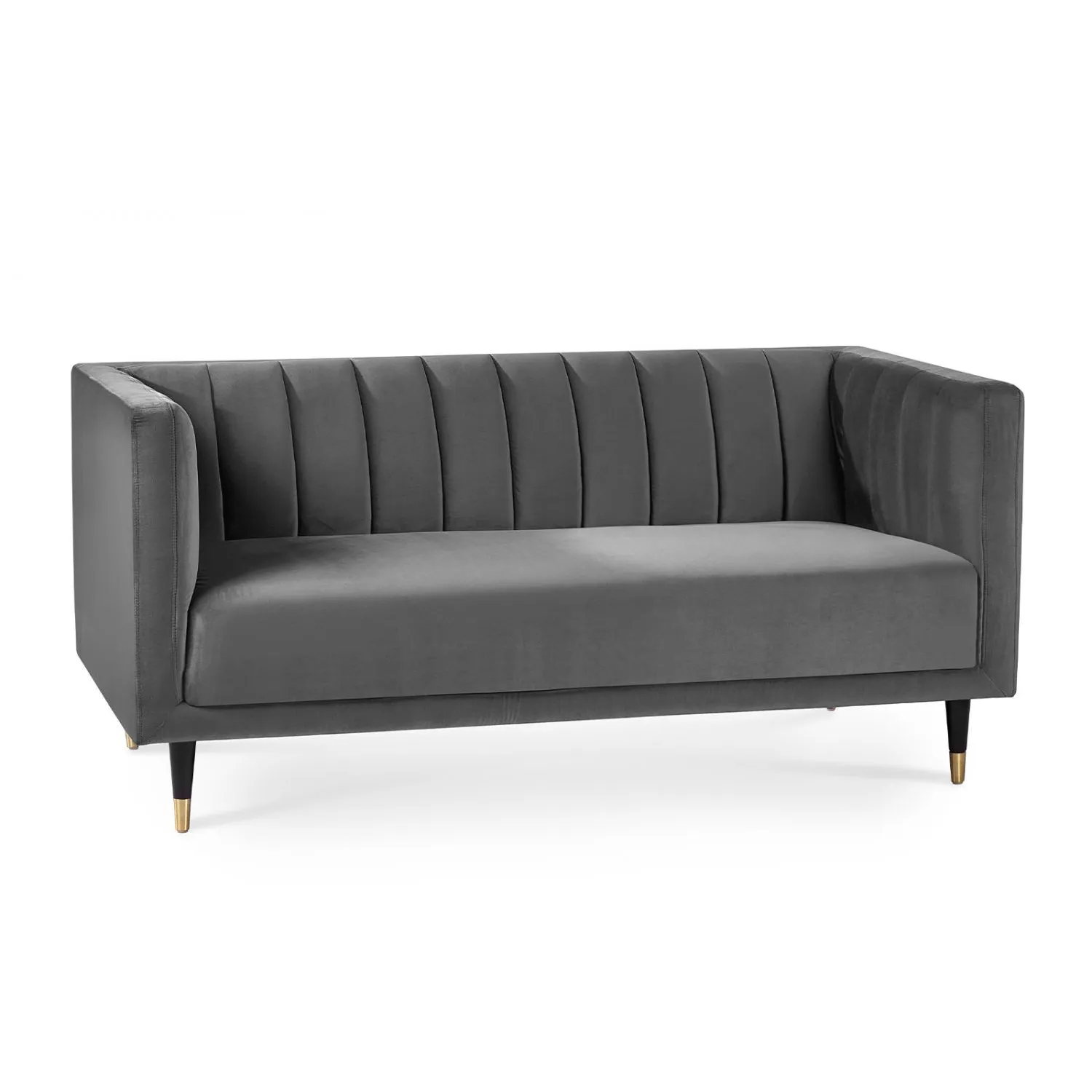 Salma Scalloped Back 2 Seater Grey