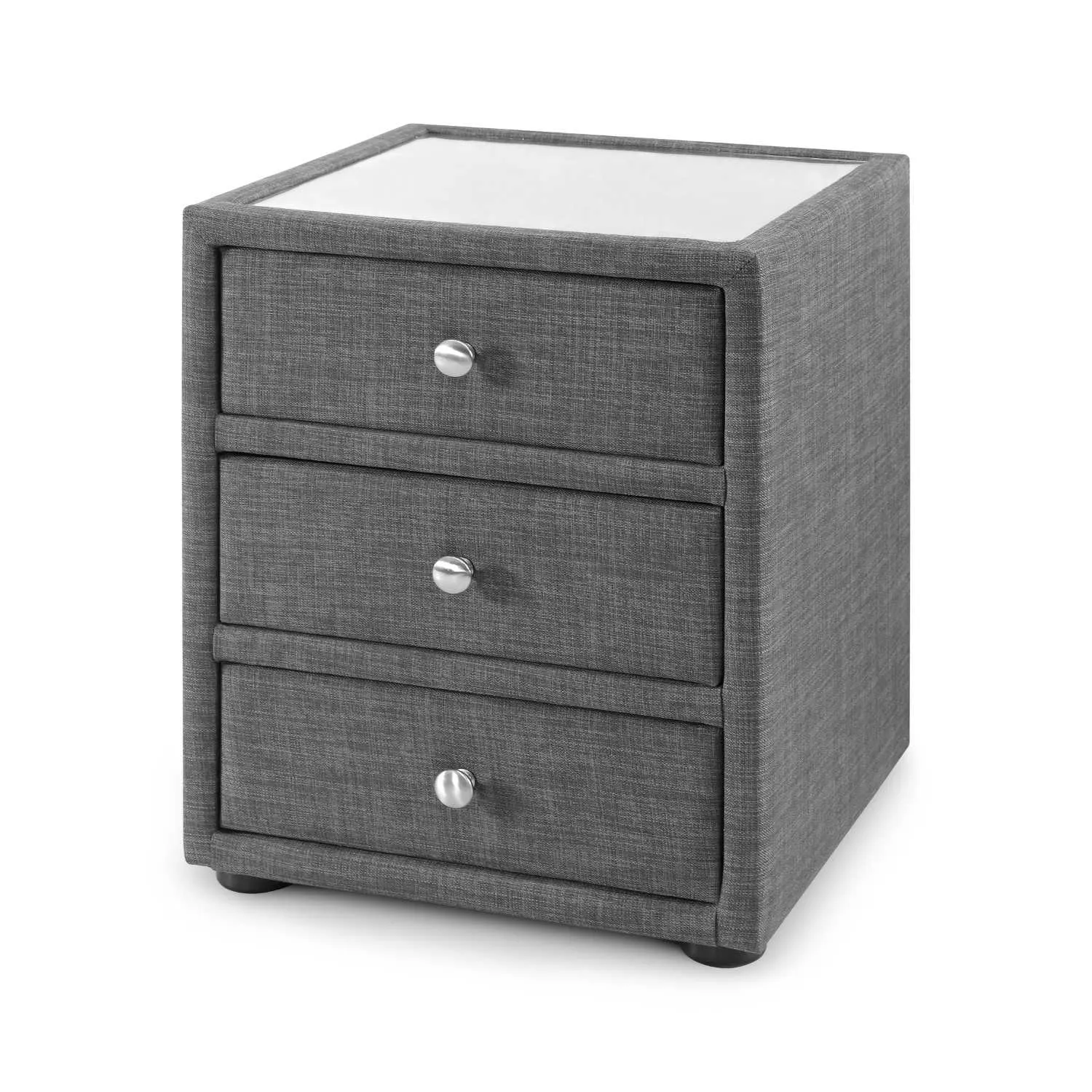 Sorrento 3 Drawer Bedside Slate Linen