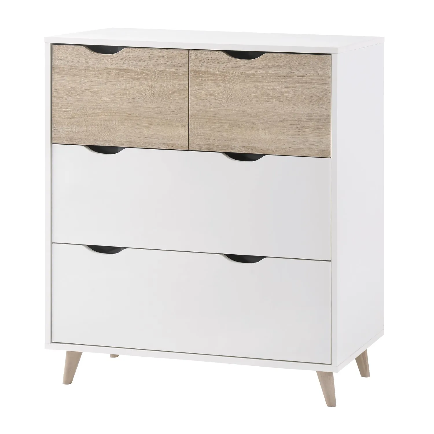 Stockholm 4 Drawer Chest White oak