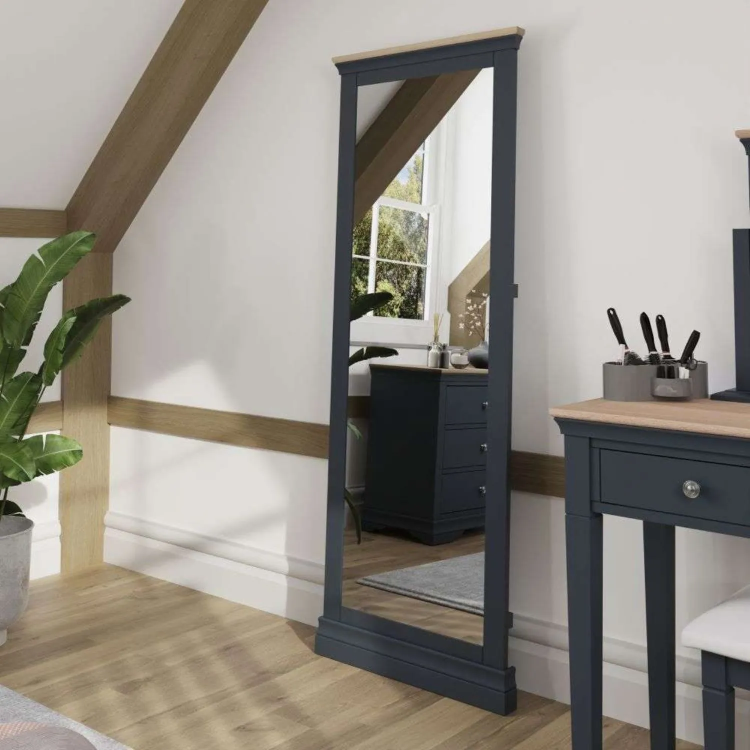 SW OAK Bedroom Cheval Mirror