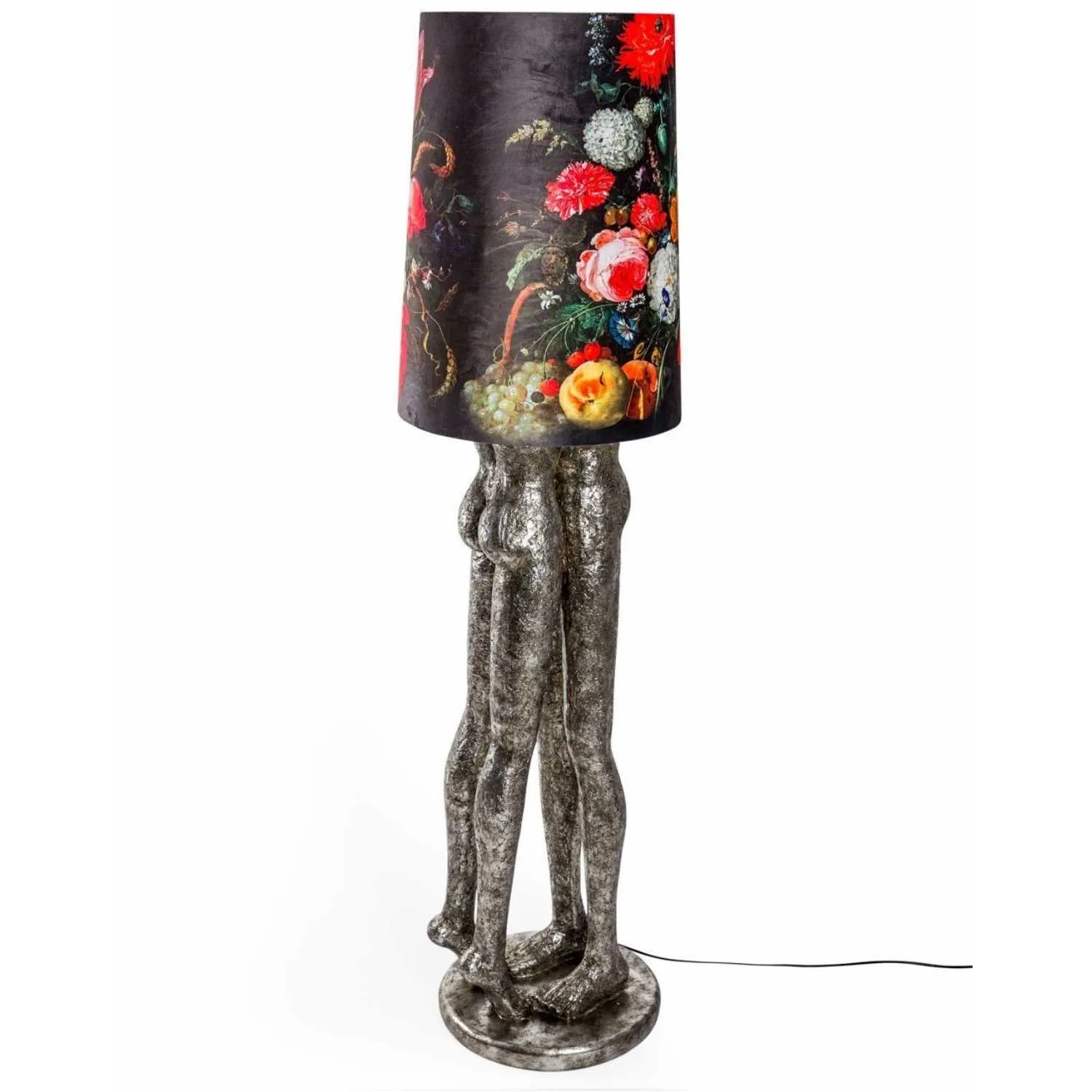 Silver Shady Lovers Kissing Floor Lamp