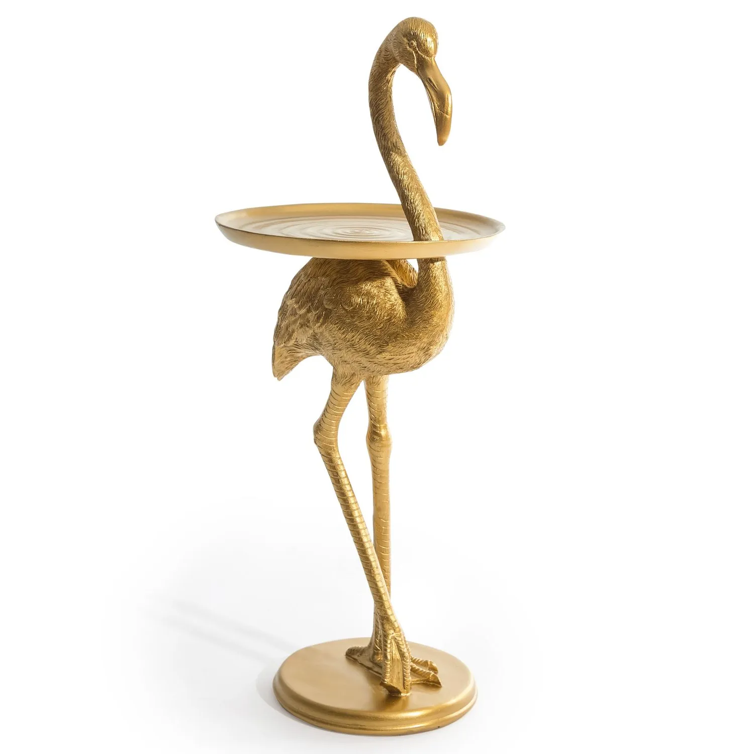 Antique Gold Flamingo Side Table