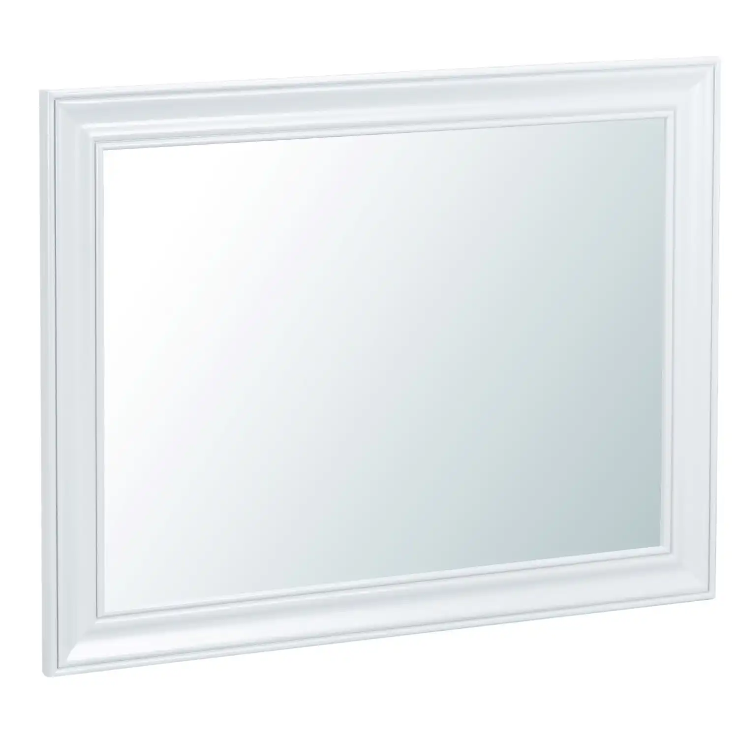 White Painted Large Rectangular Wall Mirror