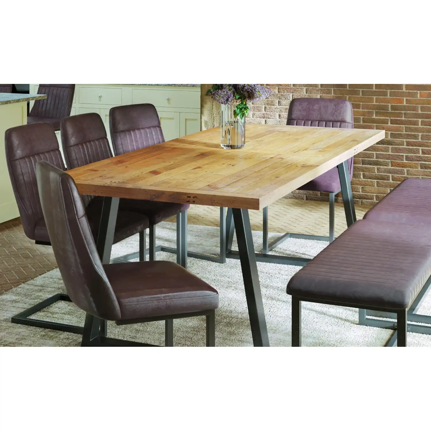 Reclaimed Table LARGE (Horizontal Leg 95cm x 230cm top) 610 seater