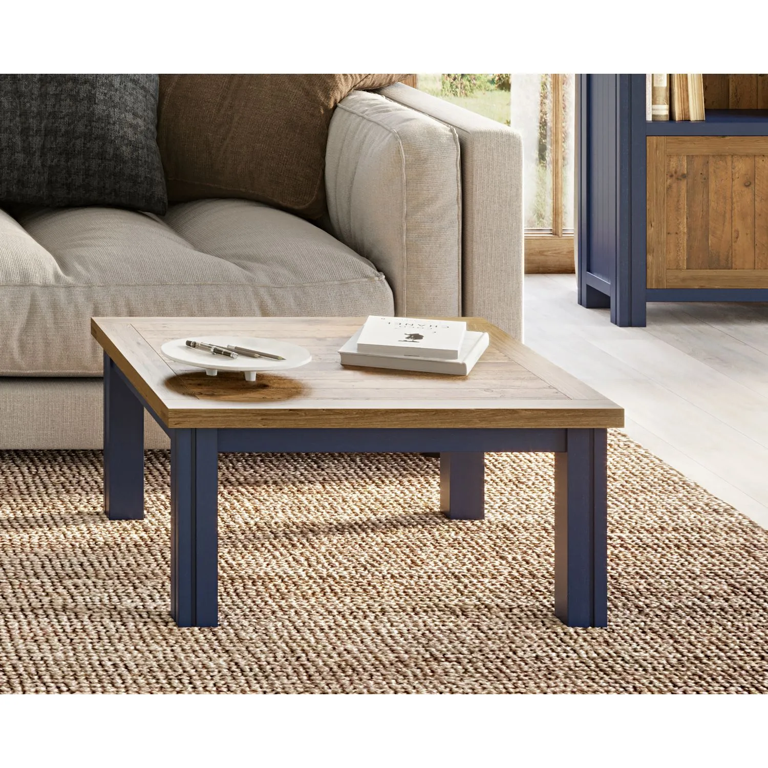 Splash of Blue Low Square Coffee Table