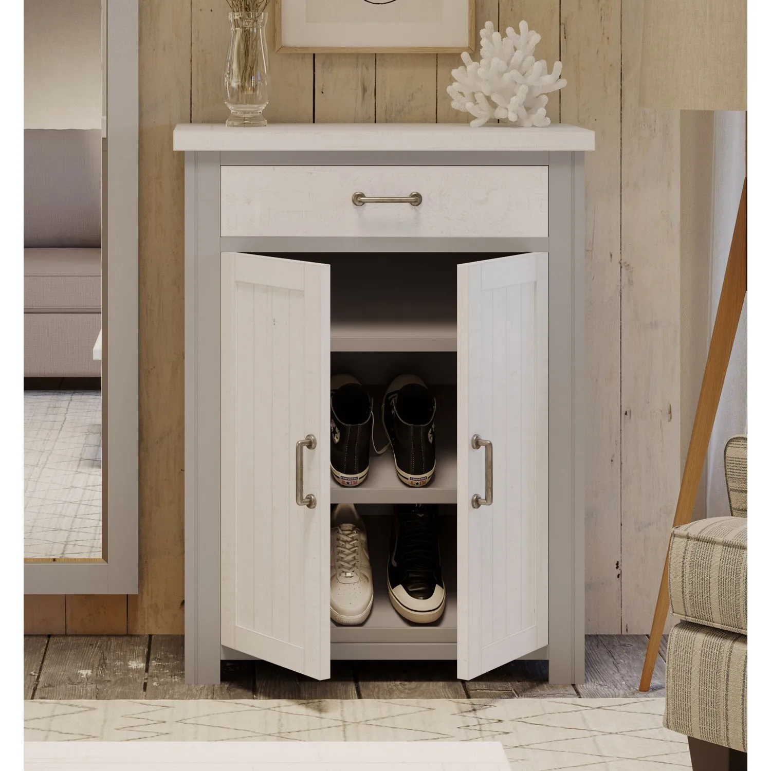 Greystone Shoe Storage Cupboard With Drawer