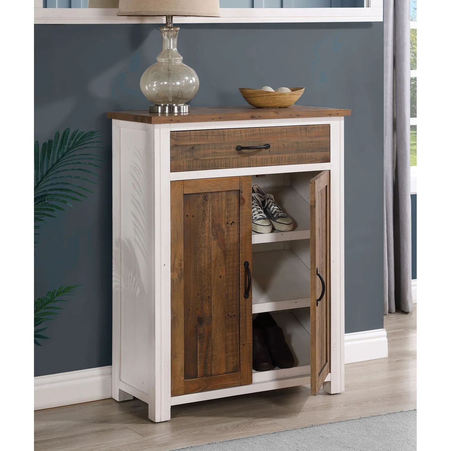 Splash of White Shoe Storage Cupboard With Drawer